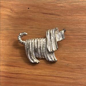 Silver Dog Brooch